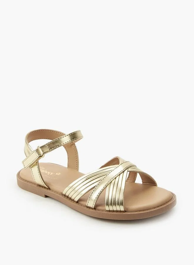 Little Missy Gold Girls Criss-Cross Sandals for Women | Best Price UAE